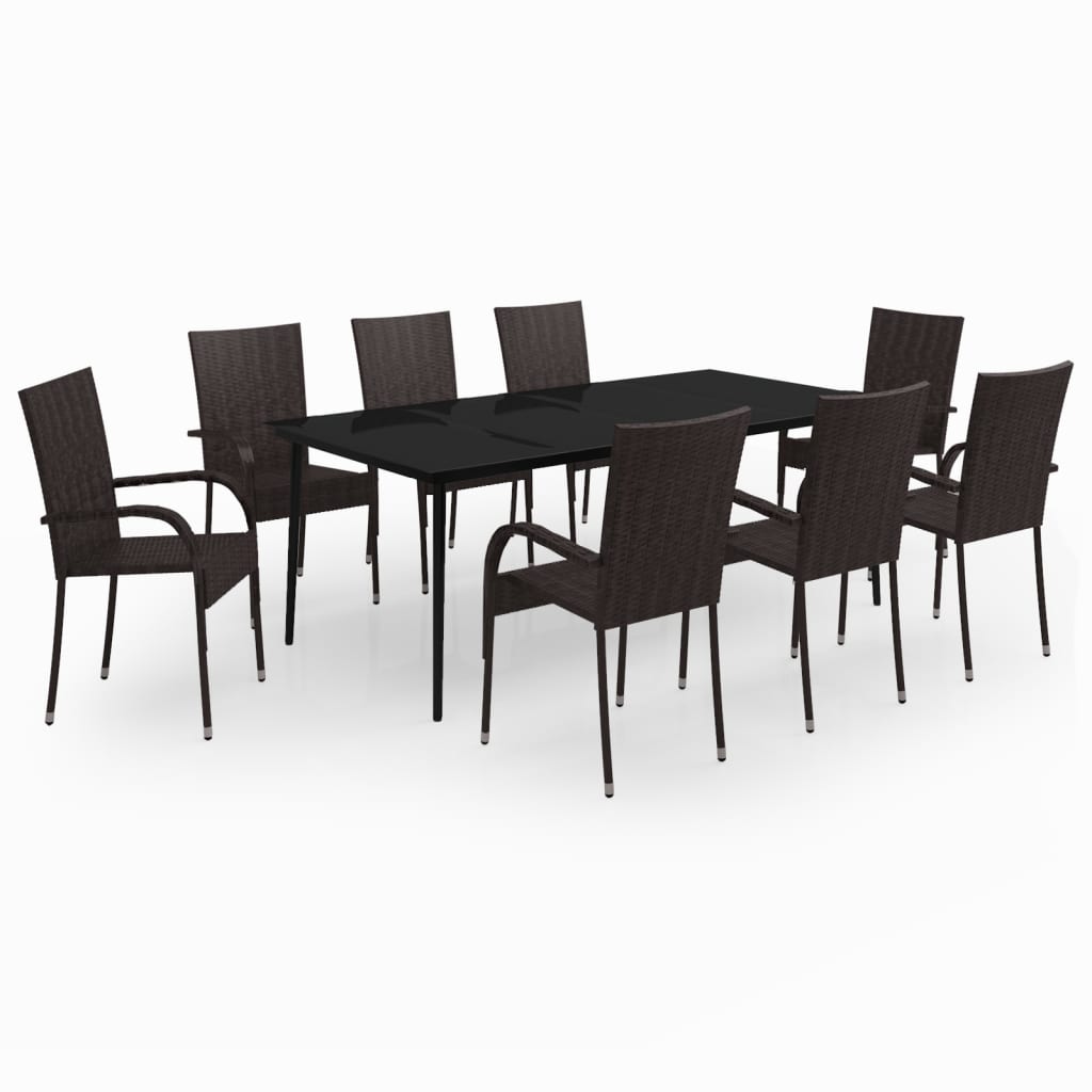 vidaXL Garden Dining Set | Brown and Black