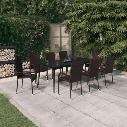 vidaXL Garden Dining Set | Brown and Black