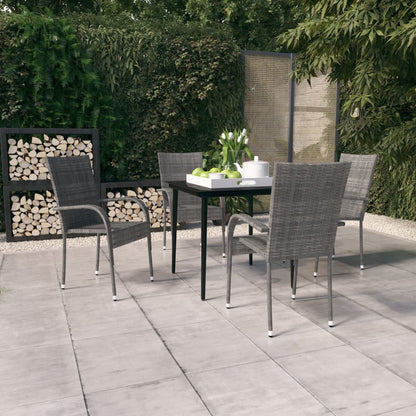 vidaXL Garden Dining Set | Grey and Black