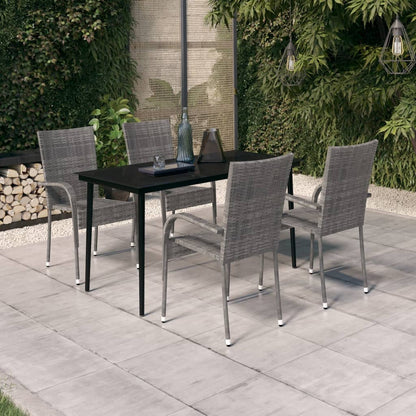 vidaXL Garden Dining Set | Grey and black