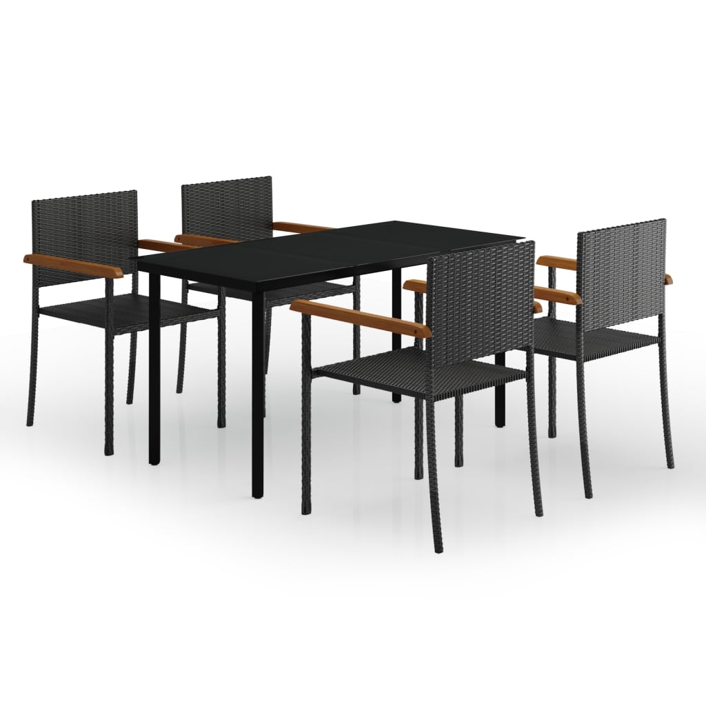 vidaXL Garden Dining Set | Black