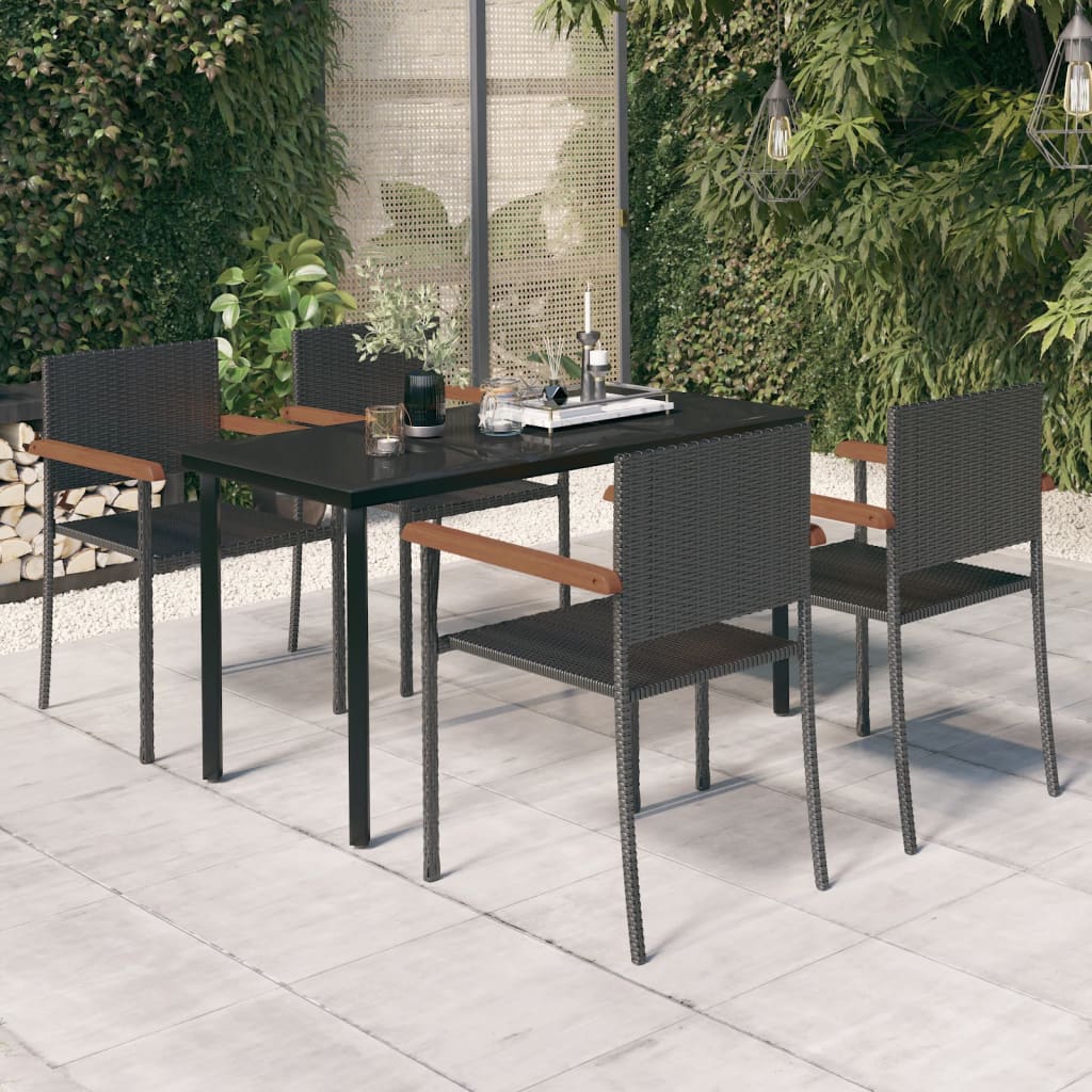 vidaXL Garden Dining Set | Black