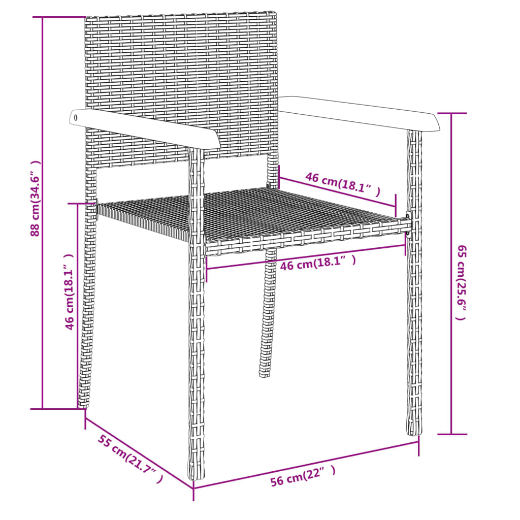 vidaXL 9 Piece Garden Dining Set Black