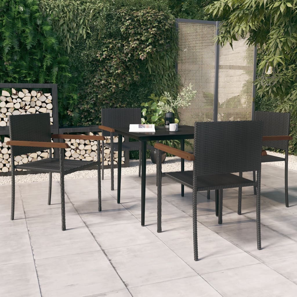vidaXL Garden Dining Set | Black