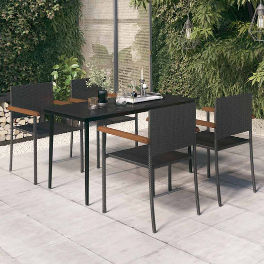 vidaXL Garden Dining Set | Black