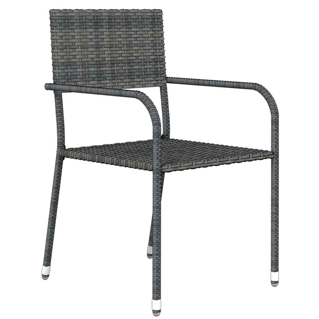 vidaXL 3 Piece Garden Dining Set Grey