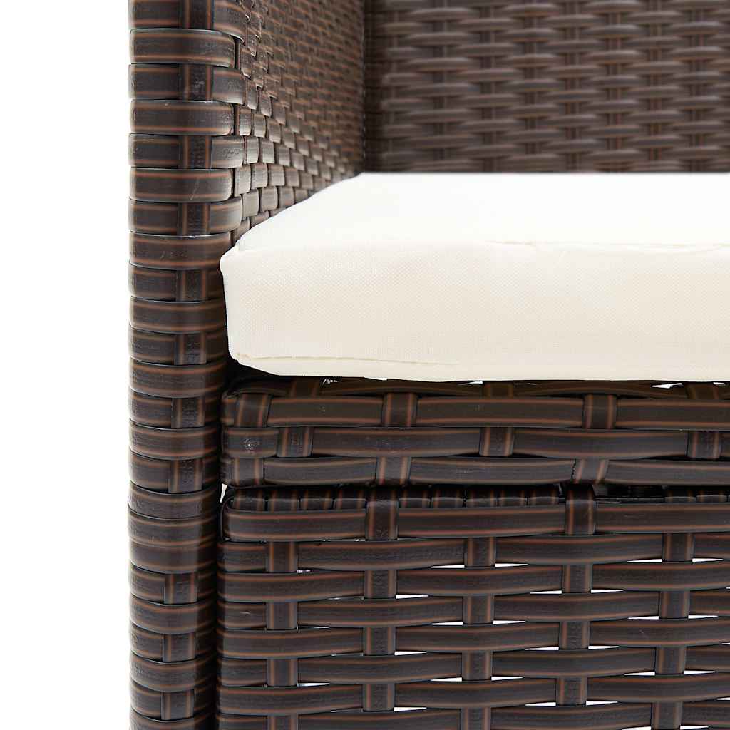 vidaXL Garden Dining Chairs 2 pcs Poly Rattan Brown