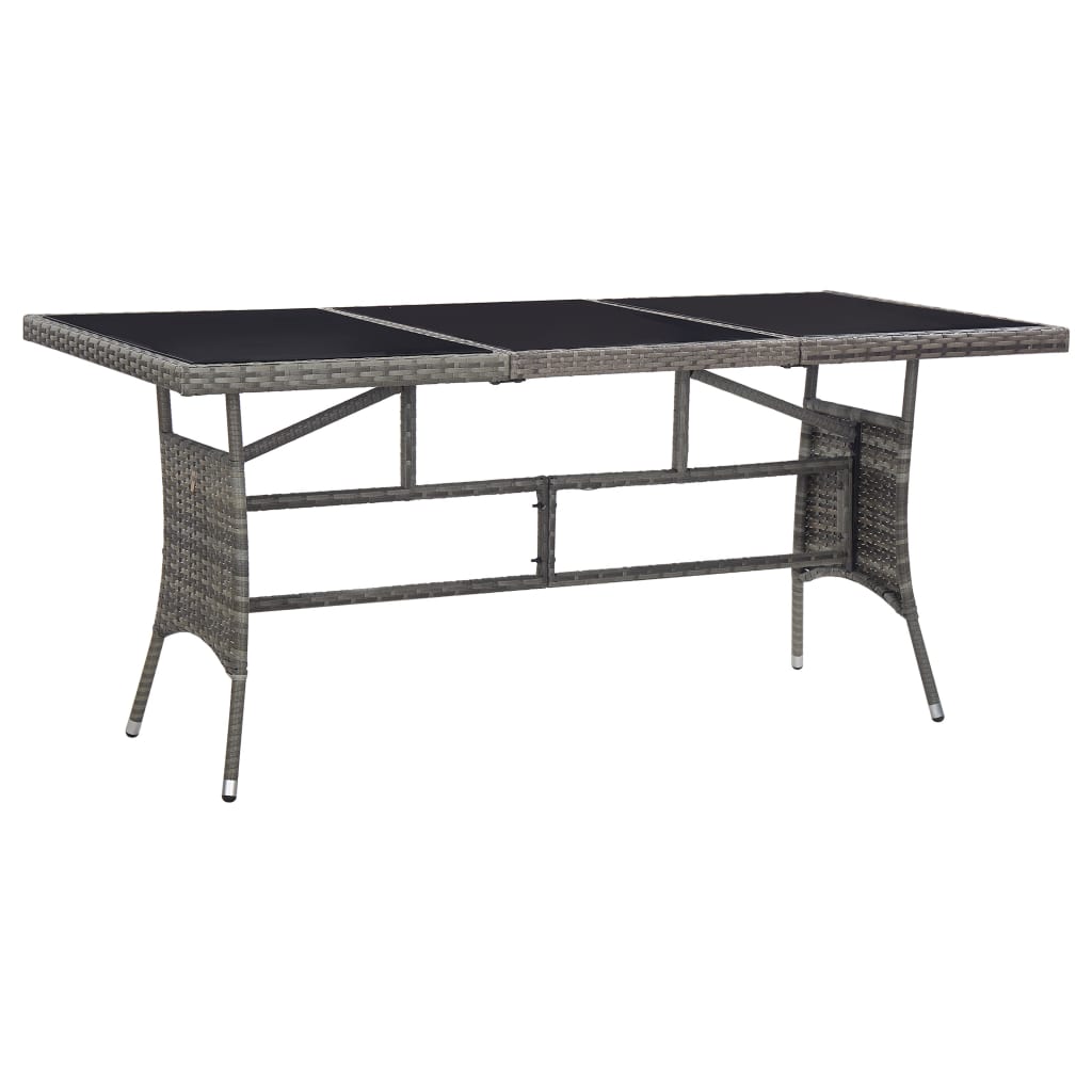 vidaXL Garden Table Grey 170x80x74 cm Poly Rattan