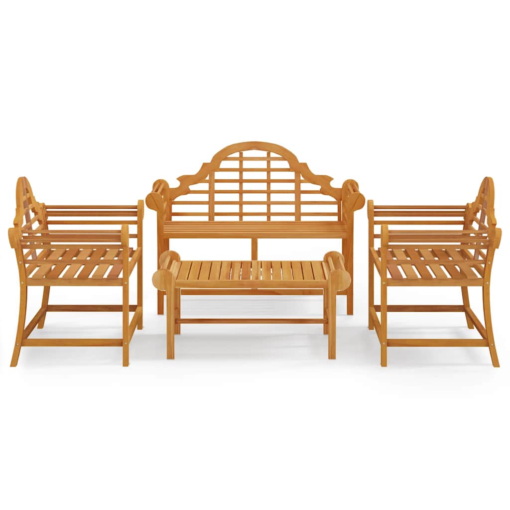 vidaXL 4 Piece Garden Lounge Set Solid Wood Teak