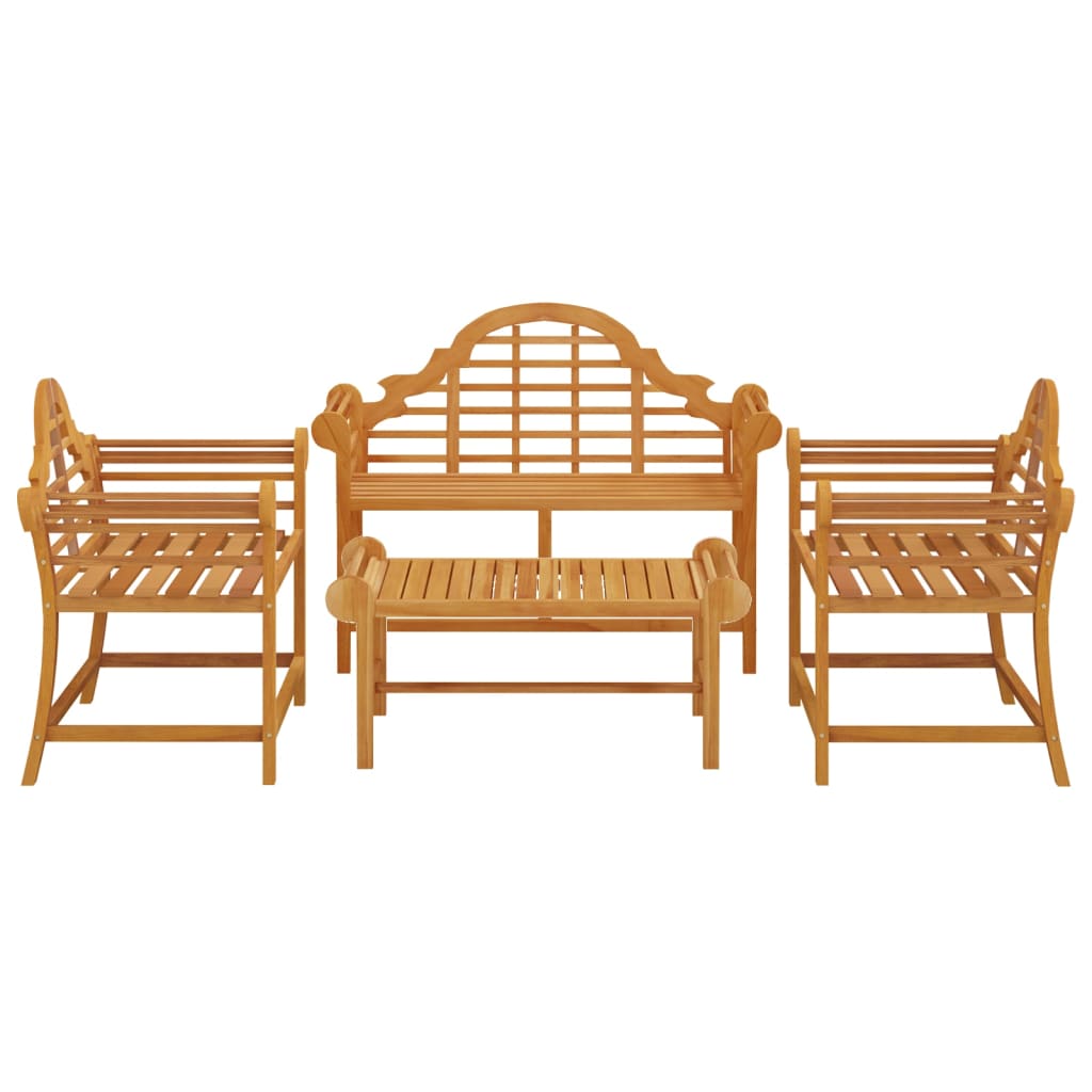 vidaXL 4 Piece Garden Lounge Set Solid Wood Teak