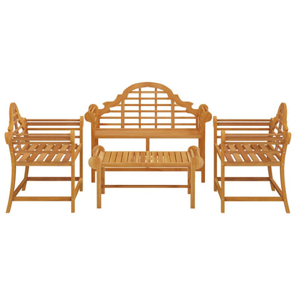 vidaXL 4 Piece Garden Lounge Set Solid Wood Teak