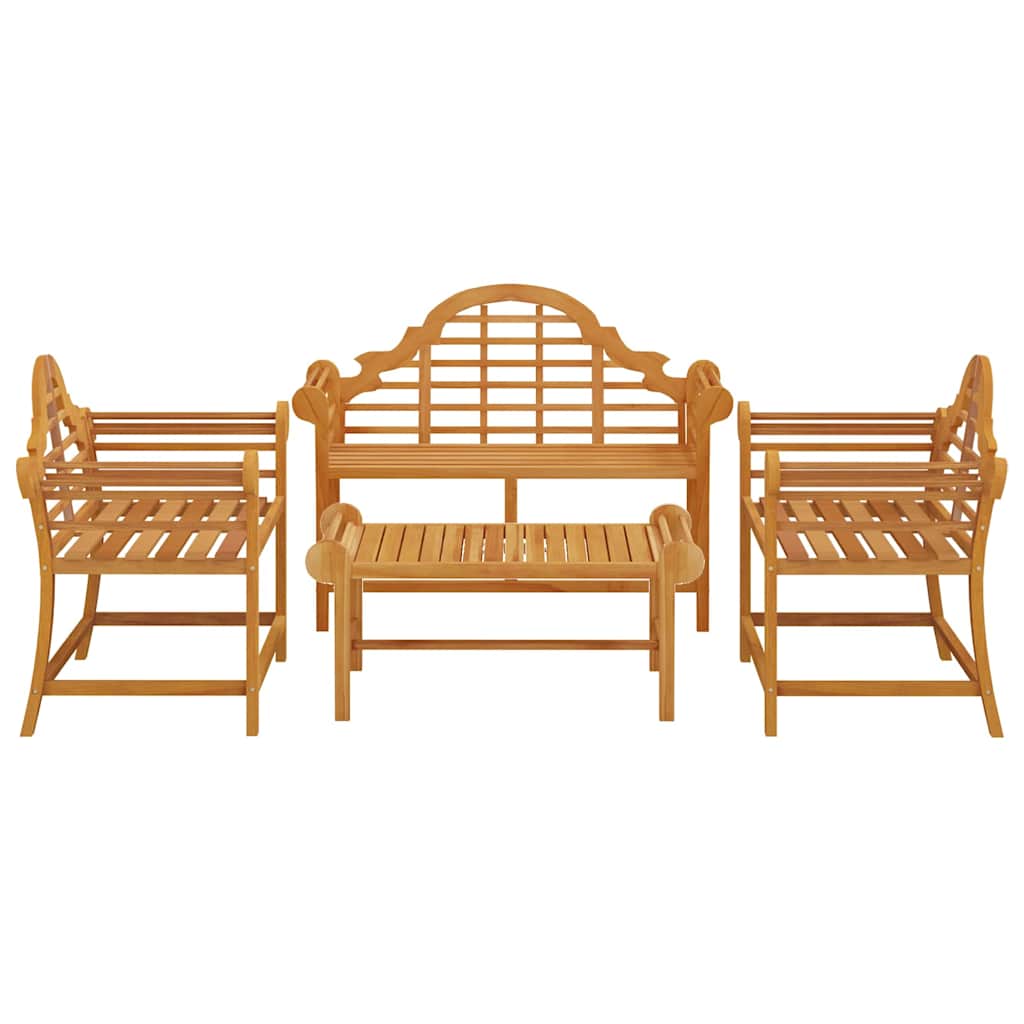 vidaXL 4 Piece Garden Lounge Set Solid Wood Teak