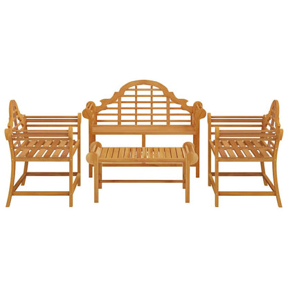 vidaXL 4 Piece Garden Lounge Set Solid Wood Teak