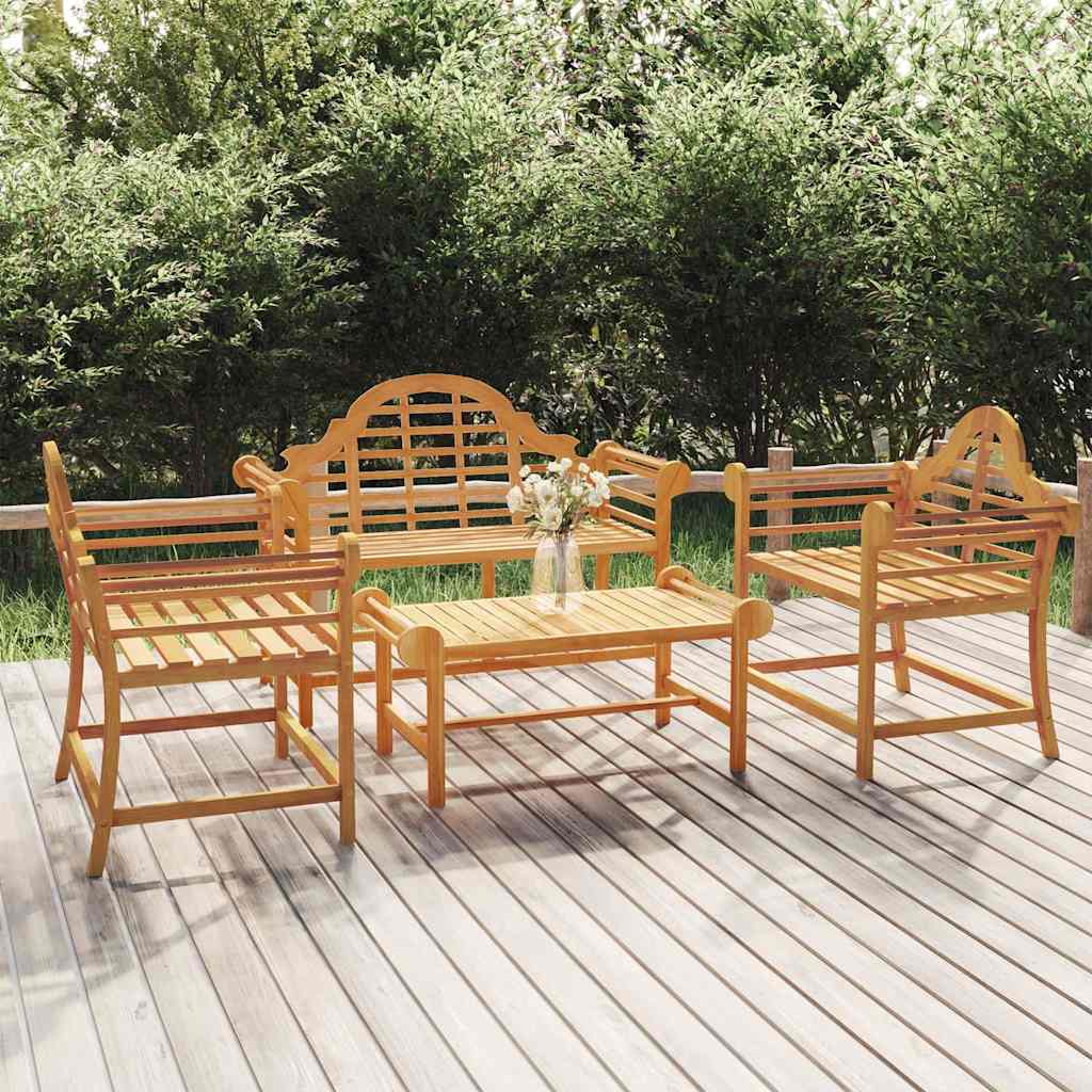 vidaXL 4 Piece Garden Lounge Set Solid Wood Teak