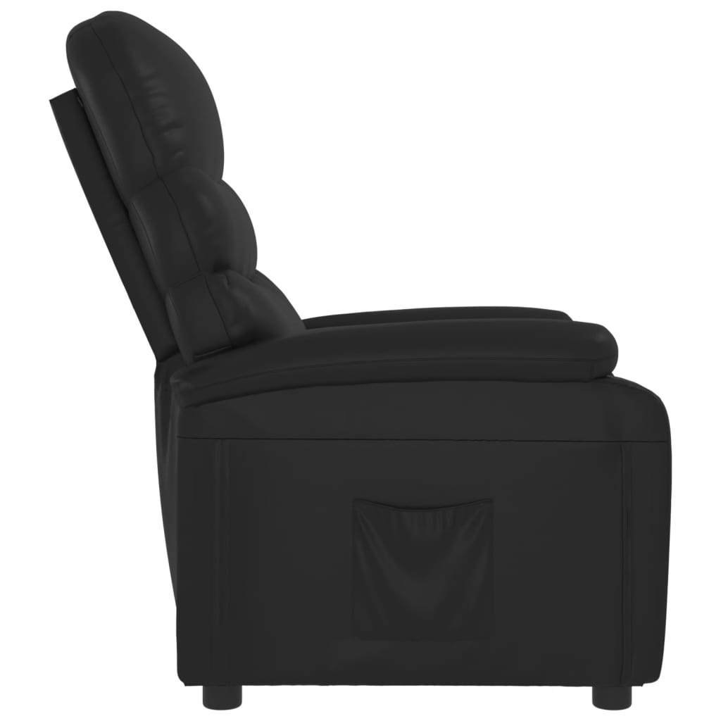 vidaXL Recliner Chair Black Faux Leather