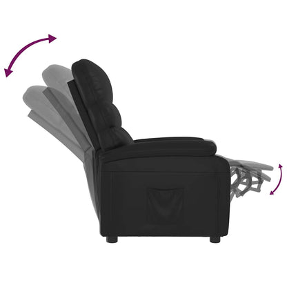 vidaXL Recliner Chair Black Faux Leather