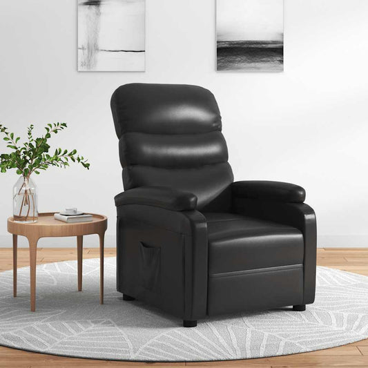 vidaXL Recliner Chair Black Faux Leather