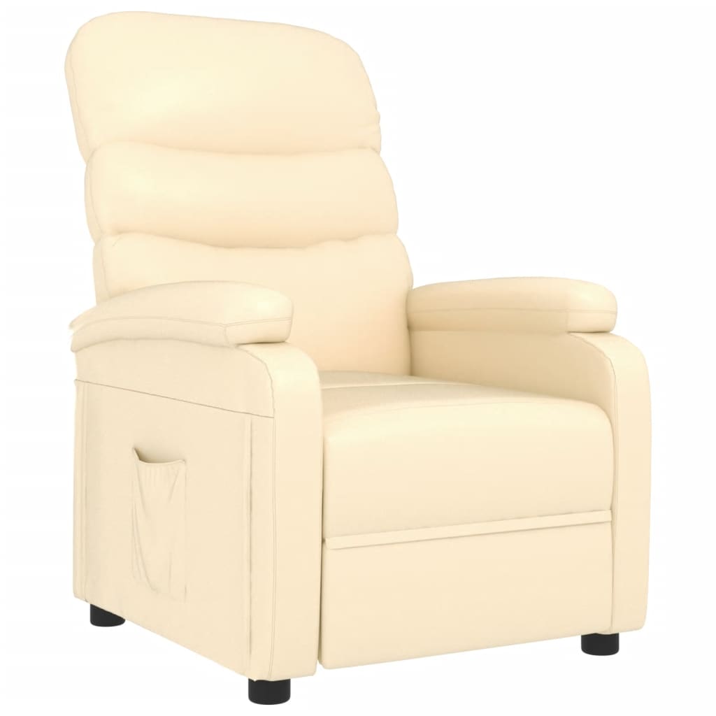 vidaXL Recliner Chair Cream Faux Leather