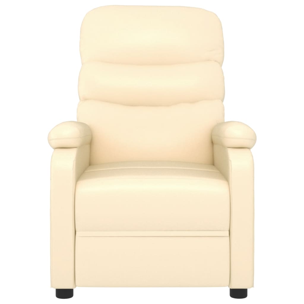 vidaXL Recliner Chair Cream Faux Leather