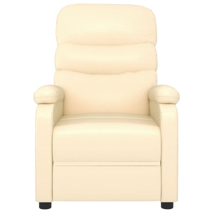 vidaXL Recliner Chair Cream Faux Leather