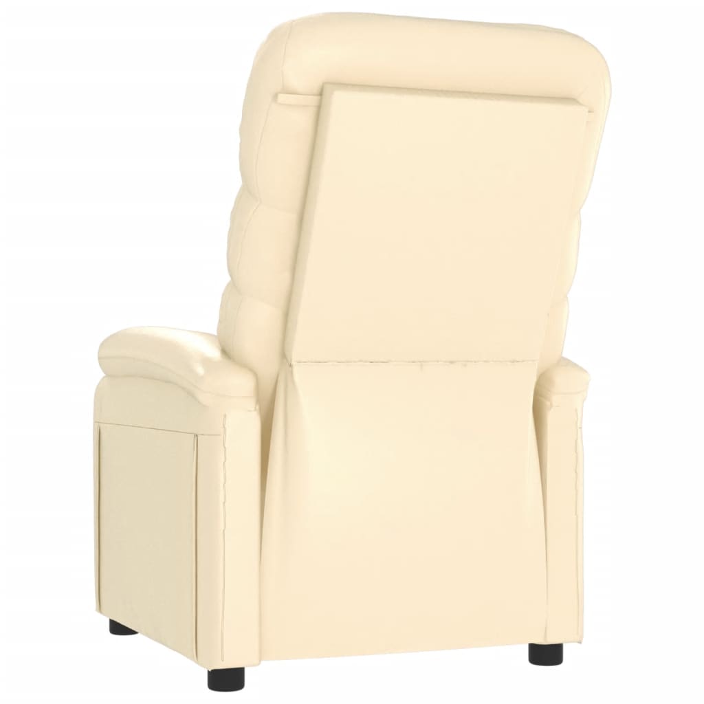 vidaXL Recliner Chair Cream Faux Leather