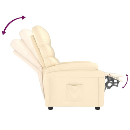 vidaXL Recliner Chair Cream Faux Leather