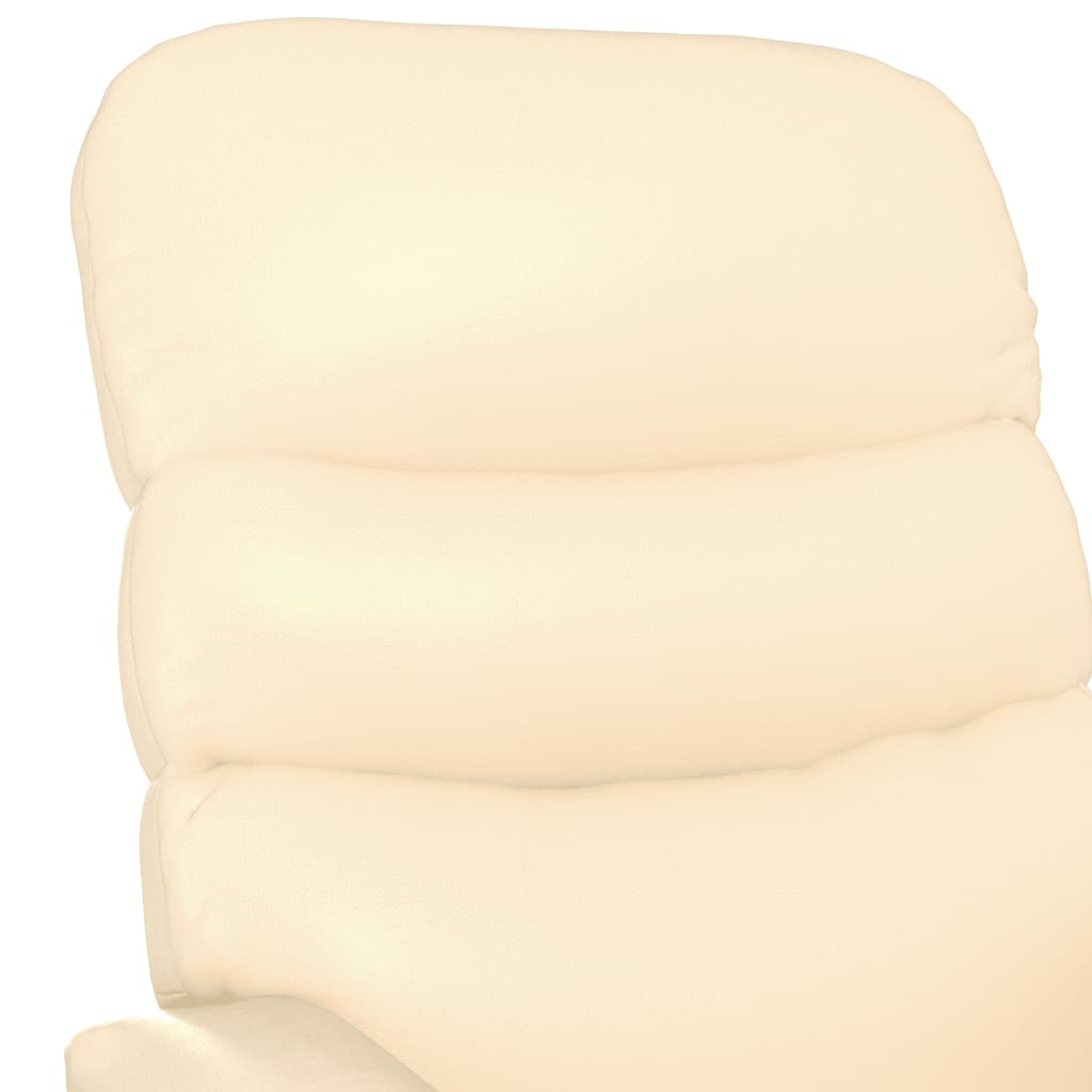 vidaXL Recliner Chair Cream Faux Leather