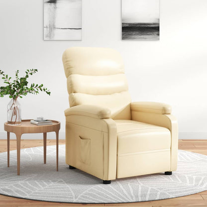 vidaXL Recliner Chair Cream Faux Leather