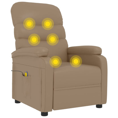 vidaXL Massage Chair Cappuccino Faux Leather