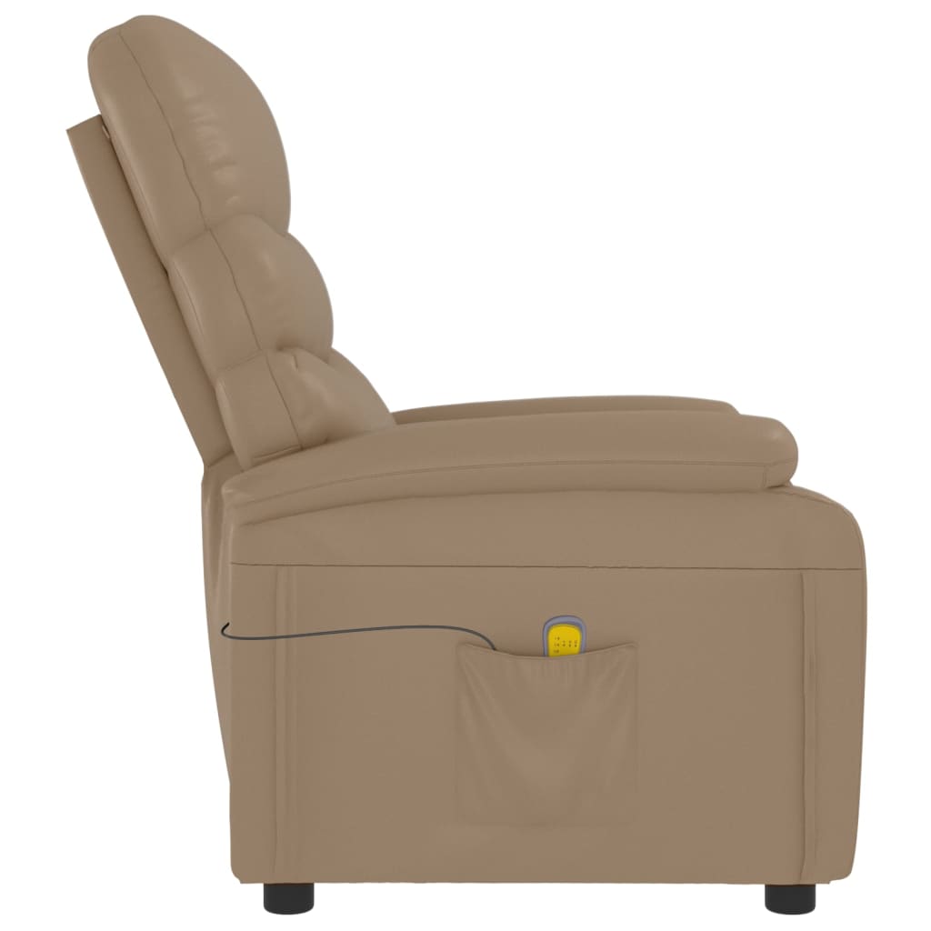 vidaXL Massage Chair Cappuccino Faux Leather