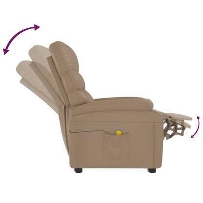 vidaXL Massage Chair Cappuccino Faux Leather