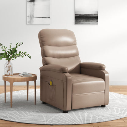 vidaXL Massage Chair Cappuccino Faux Leather