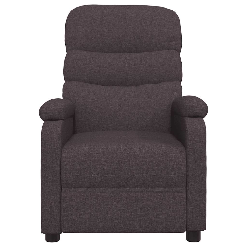 vidaXL Recliner Chair Dark Brown Fabric