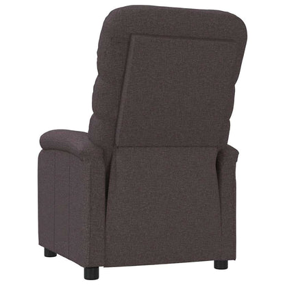 vidaXL Recliner Chair Dark Brown Fabric