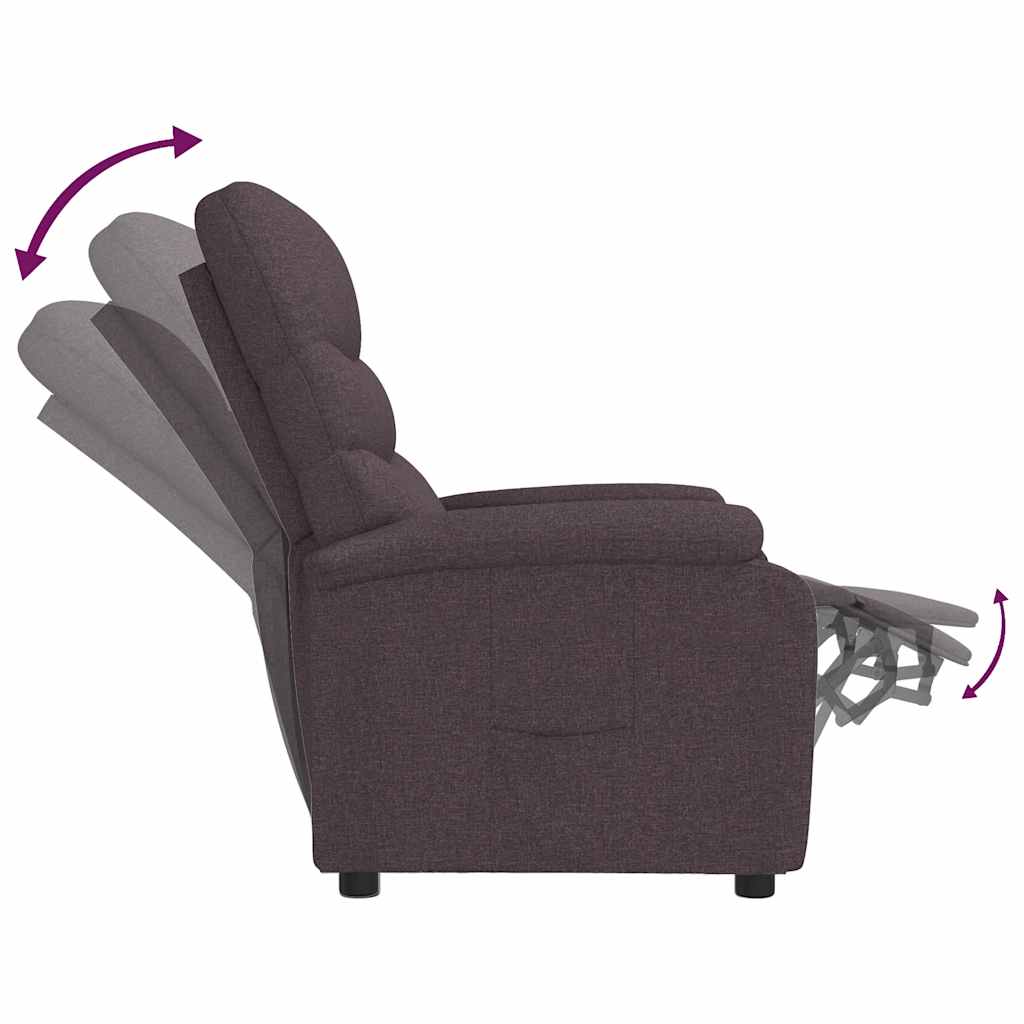vidaXL Recliner Chair Dark Brown Fabric