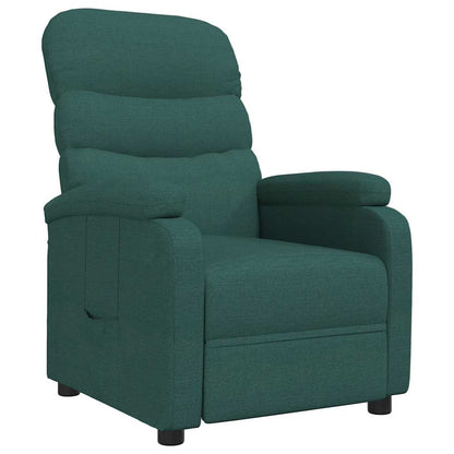 vidaXL Recliner Chair Dark Green Fabric