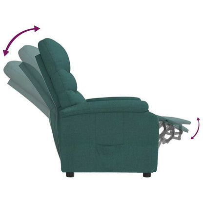 vidaXL Recliner Chair Dark Green Fabric