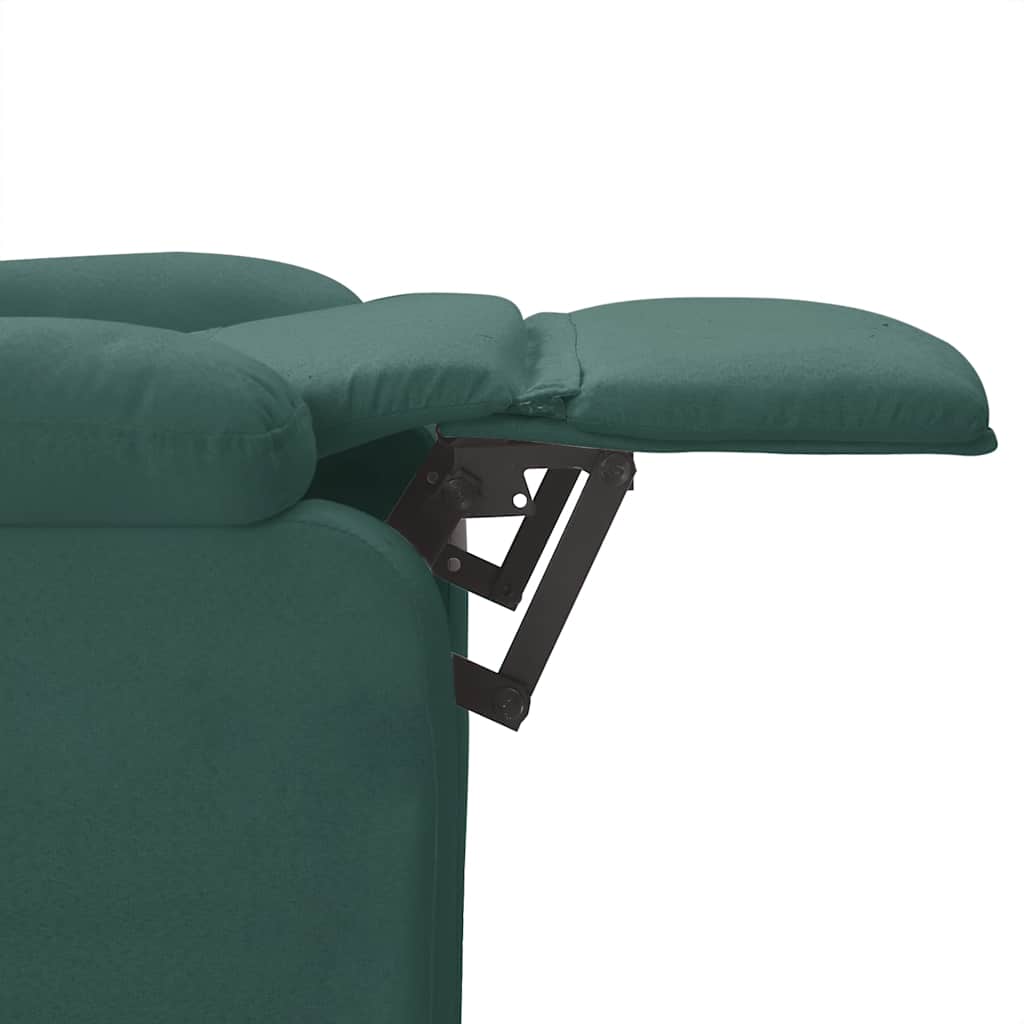 vidaXL Recliner Chair Dark Green Fabric