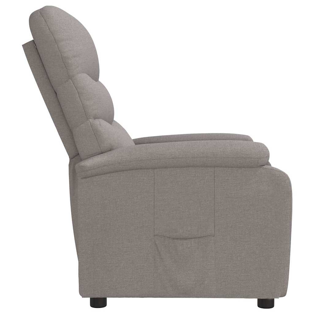 vidaXL Recliner Chair Taupe Fabric