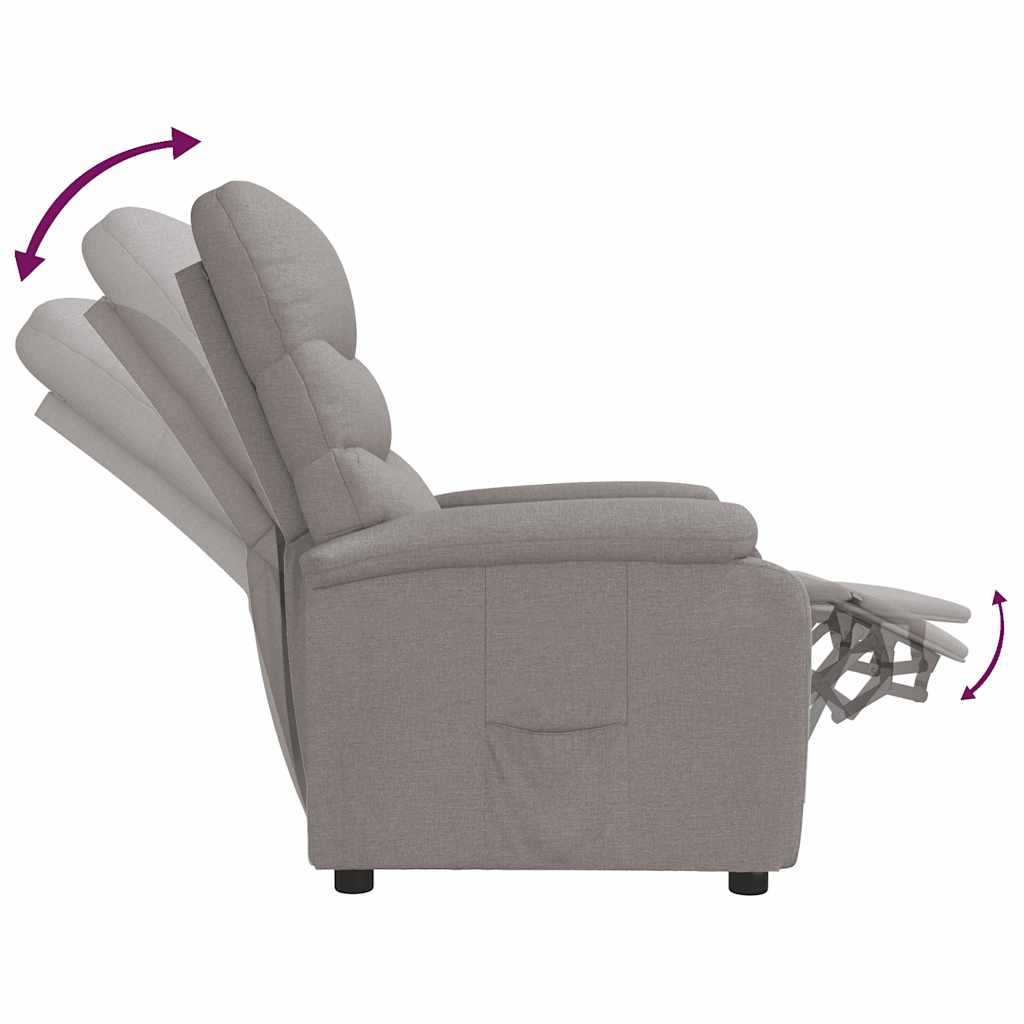 vidaXL Recliner Chair Taupe Fabric