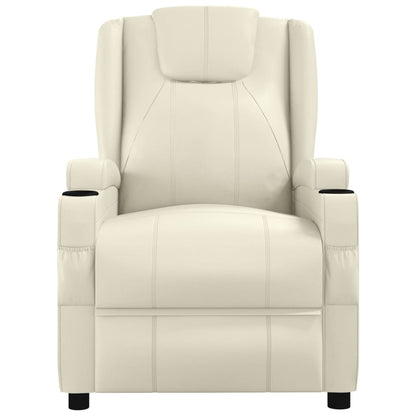 vidaXL Massage Chair Cream White Faux Leather