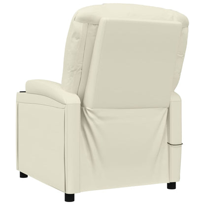 vidaXL Massage Chair Cream White Faux Leather