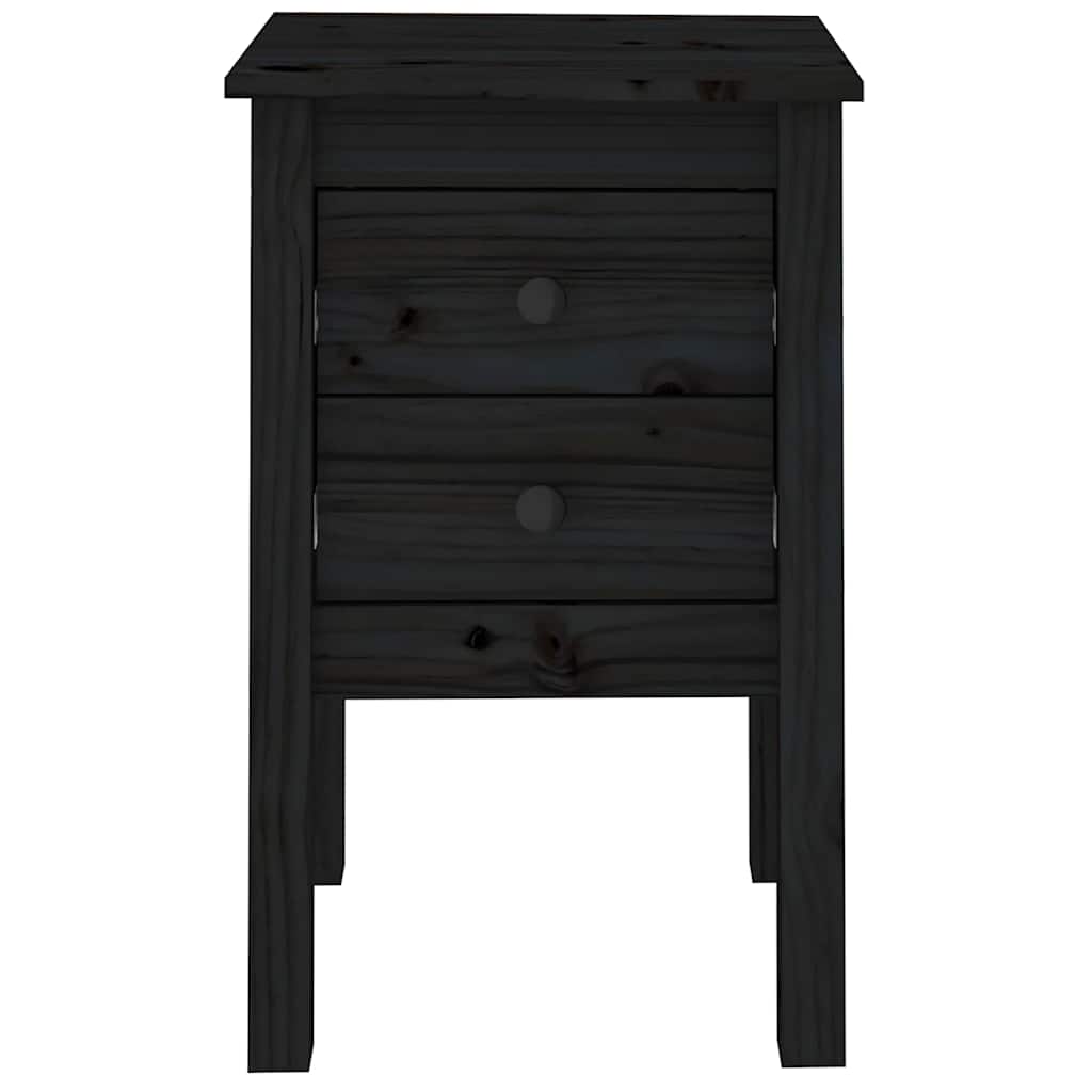 vidaXL Bedside Cabinets 2 pcs Black 40x35x61.5 cm Solid Wood Pine
