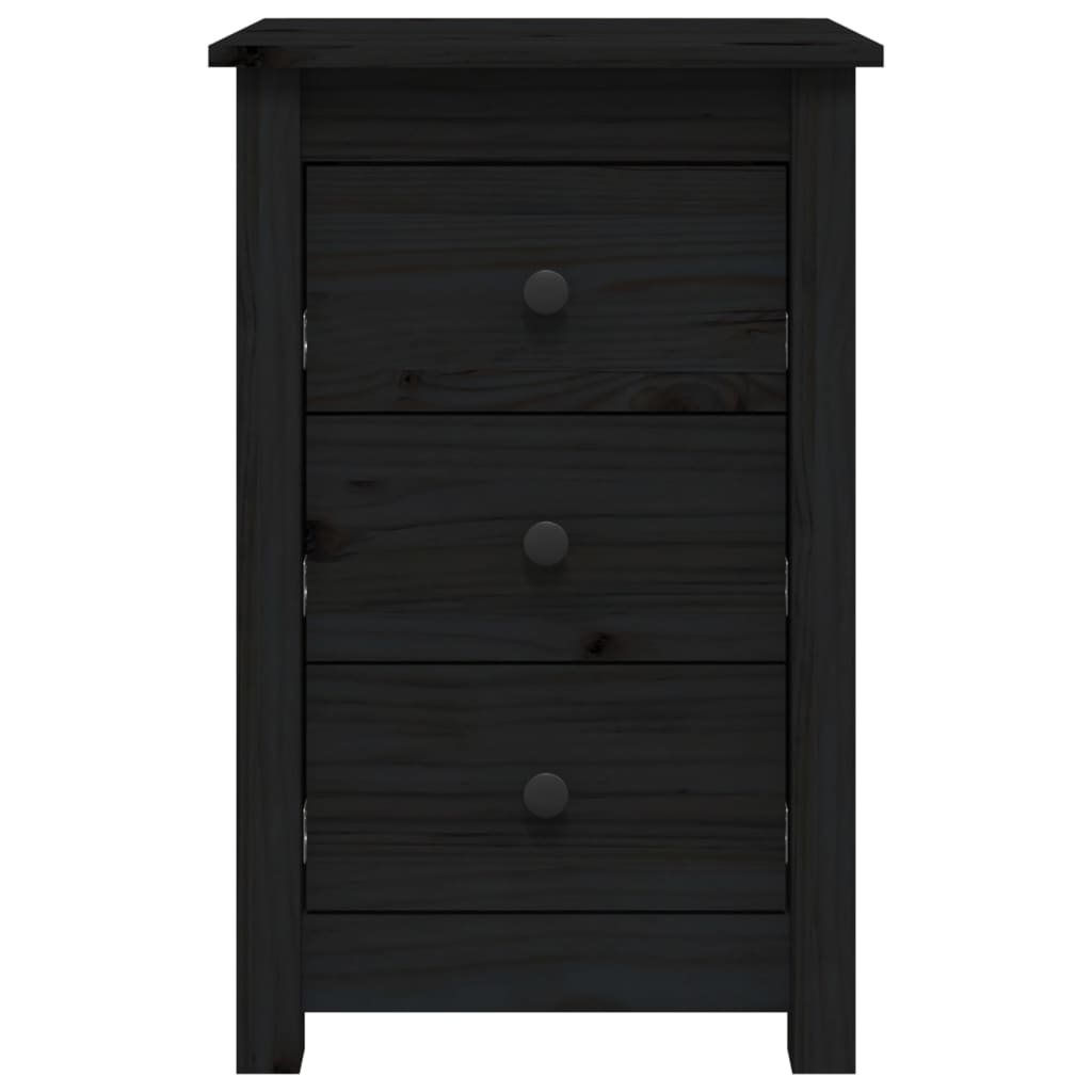 vidaXL Bedside Cabinets 2 pcs Black 40x35x61.5 cm Solid Wood Pine