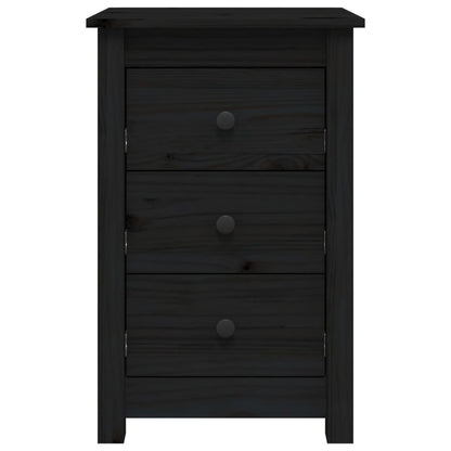 vidaXL Bedside Cabinets 2 pcs Black 40x35x61.5 cm Solid Wood Pine