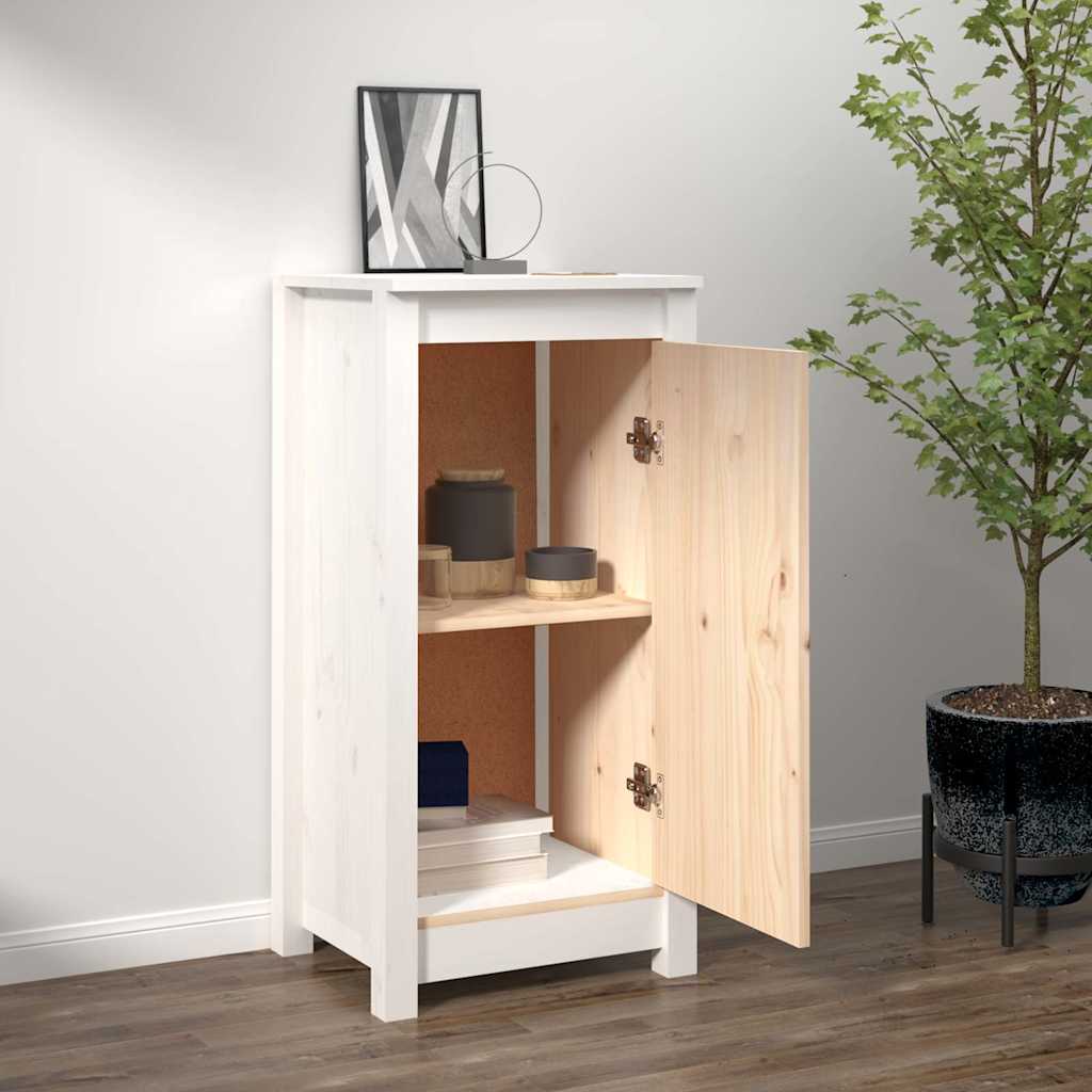 vidaXL Sideboard White 39x35x80 cm Solid Wood Pine