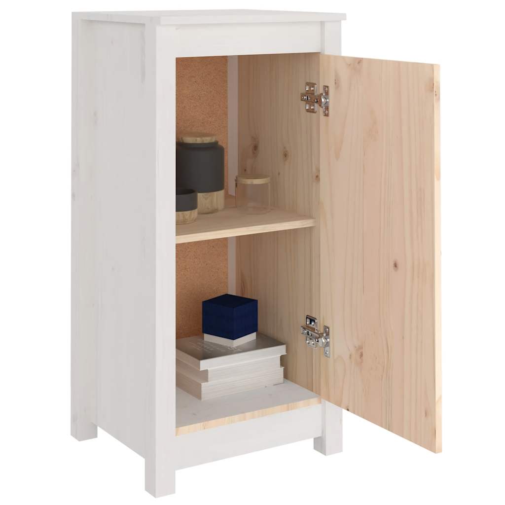 vidaXL Sideboard White 39x35x80 cm Solid Wood Pine