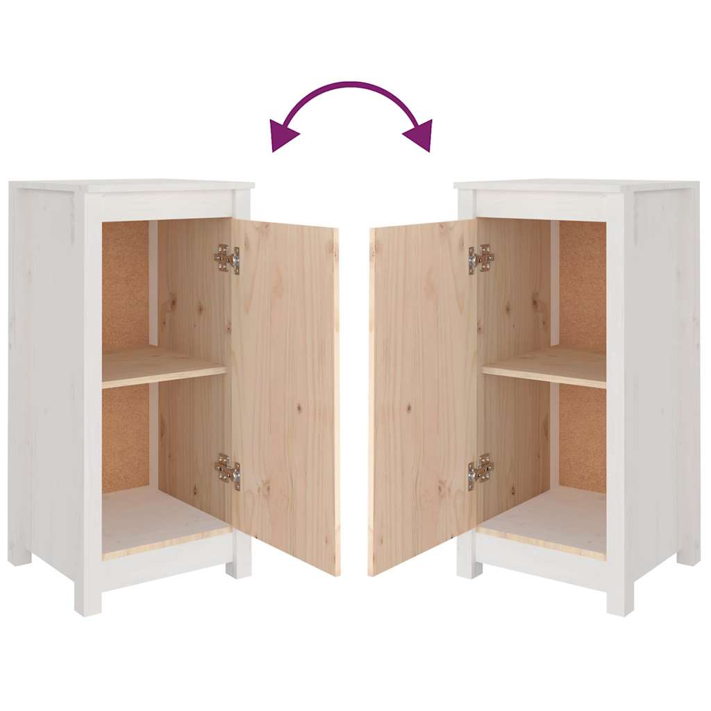 vidaXL Sideboards 2 pcs White 39x35x80 cm Solid Wood Pine