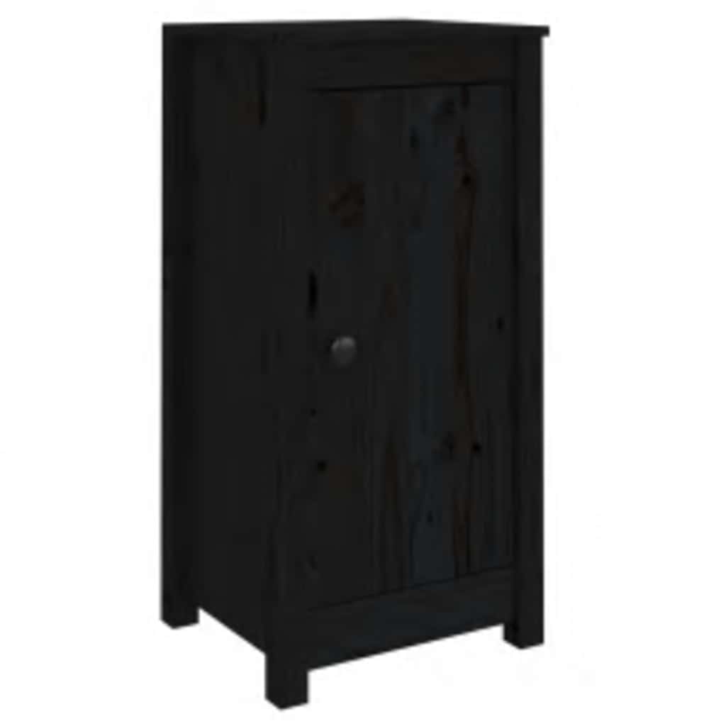 vidaXL Sideboards 2 pcs Black 39x35x80 cm Solid Wood Pine