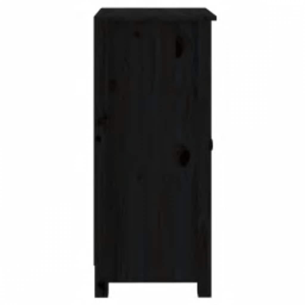 vidaXL Sideboards 2 pcs Black 39x35x80 cm Solid Wood Pine